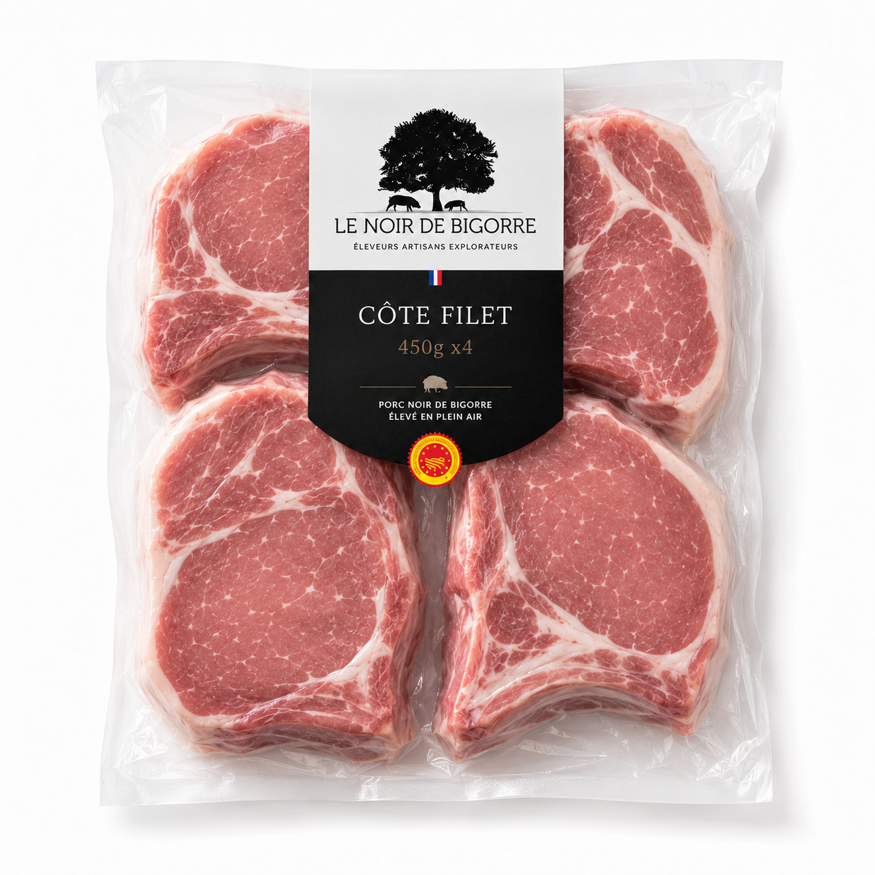 Côte filet de porc noir de Bigorre – 450 g x4