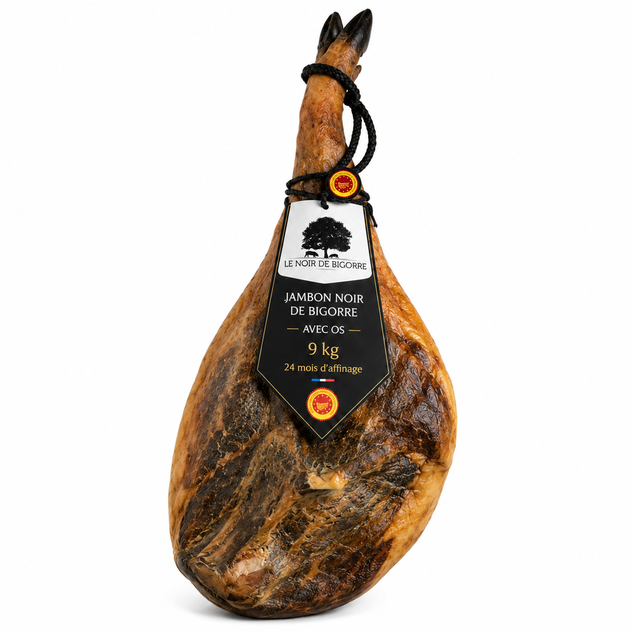 Jambon noir de Bigorre avec os – 9 kg – 24 mois d’affinage