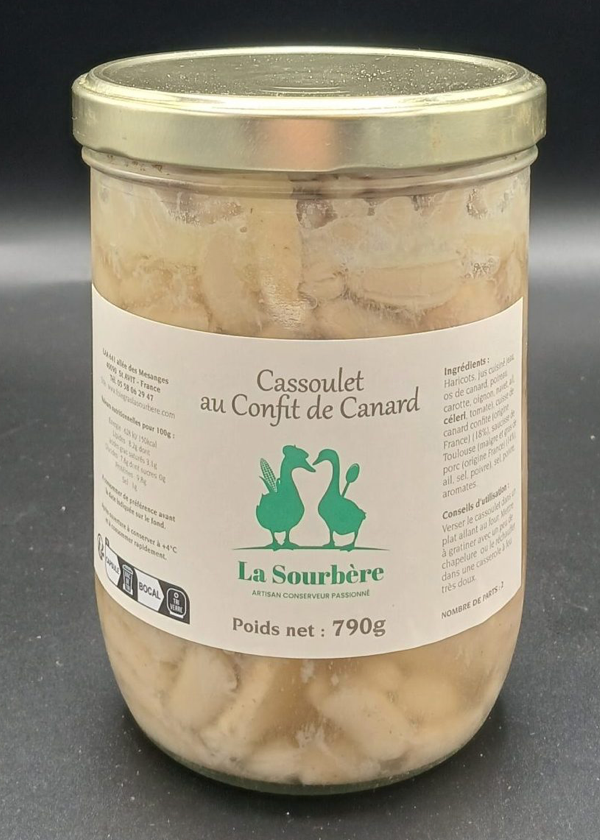 Cassoulet gastronomique au confit de canard - 2 parts 790g