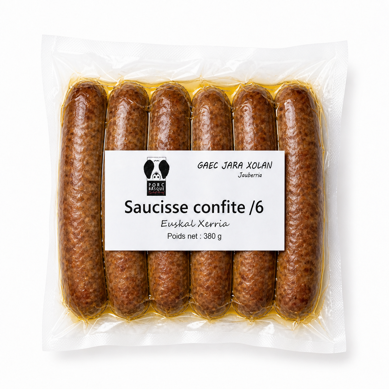 Saucisse confite /6 – 380 g