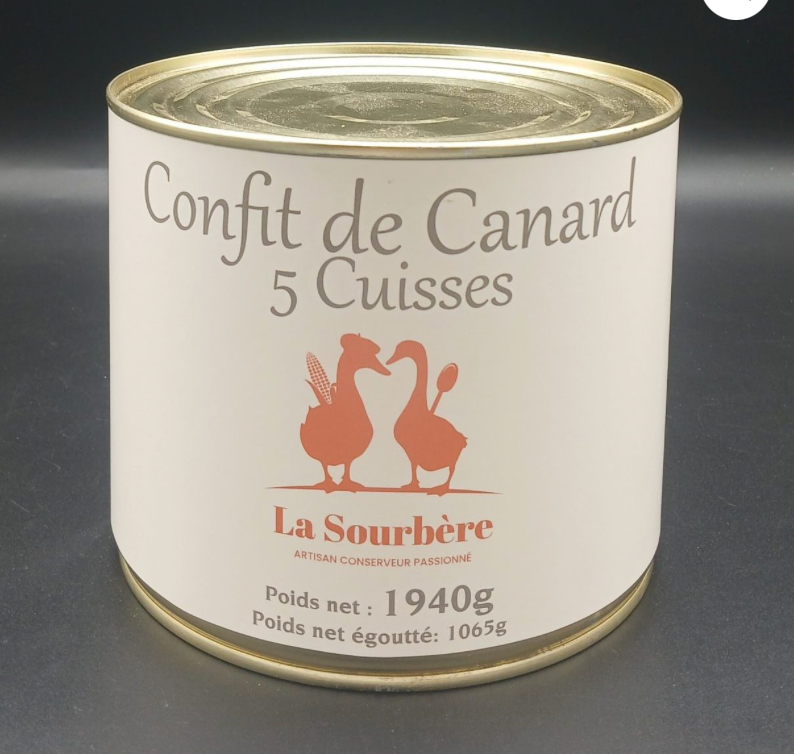 Confit de canard 5 cuisses 1940g
