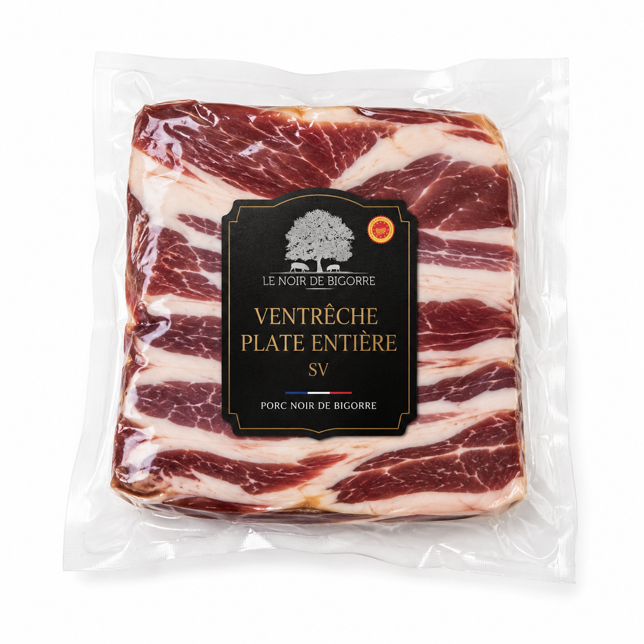Ventrèche plate entière de porc noir de Bigorre – sous vide - 4kg