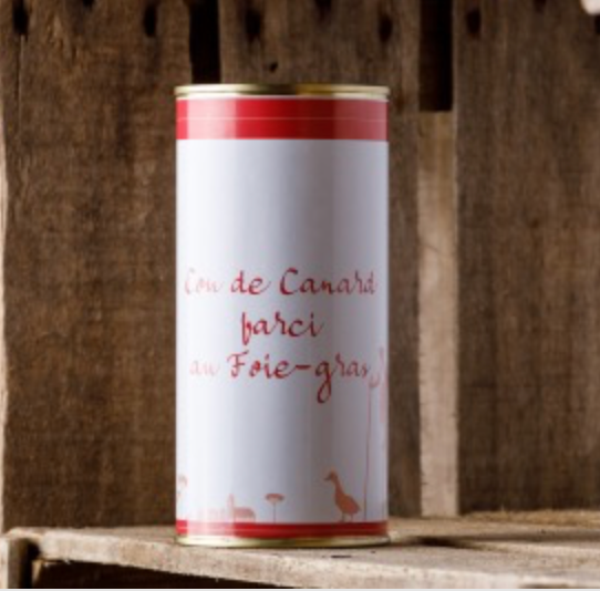 Cou de canard farci au foie gras - Boîte 500g